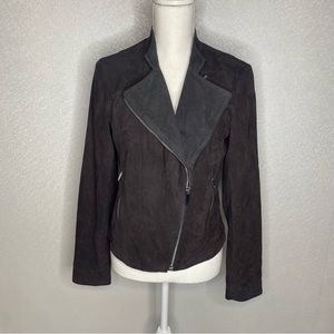 Massimo Dutti Black Goat Leather Jacket Size Small‎